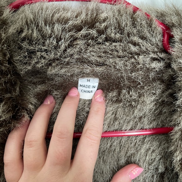 VINTAGE MARVIN RICHARDS Cozy Brown Teddy Jacket with Faux Fur Trim - Picture 4 of 8